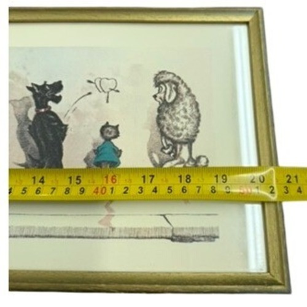 VTG Boris O'Klein Comme Nos Maitres Framed Print Dirty Dogs of Paris Art RARE - Picture 8 of 9